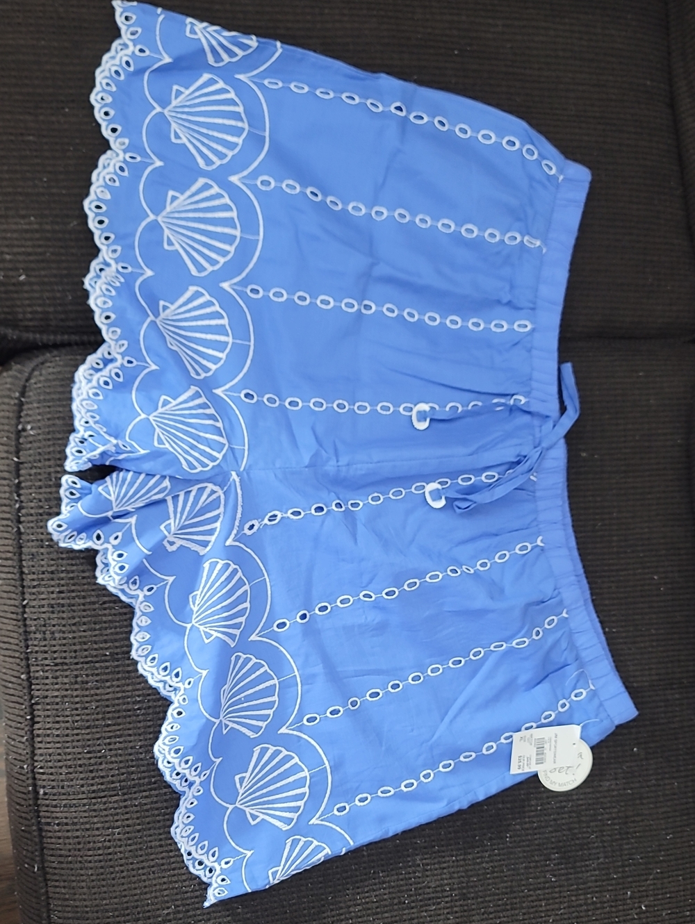 Cato Blue Scalloped Shell-Print High Waist Shorts - Picture 1 of 2